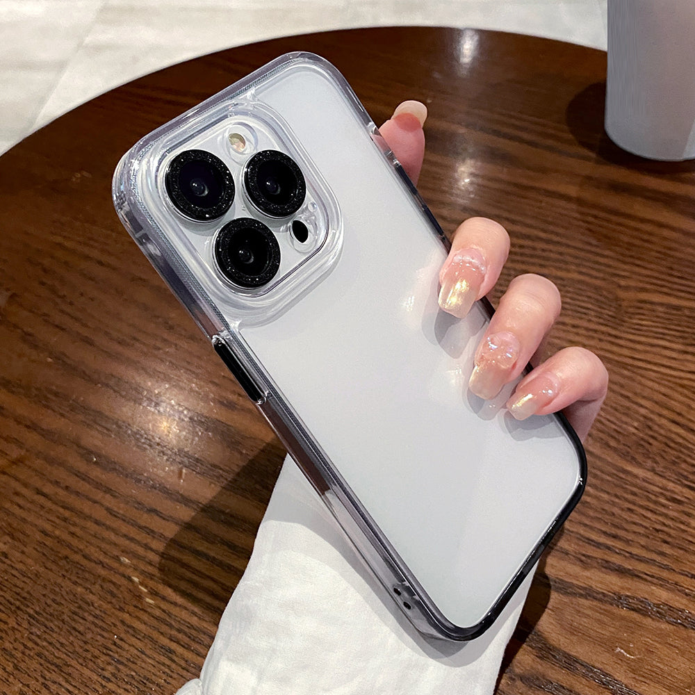 For iPhone 13 Pro Max 6.7 inch TPU PC Phone Cover Gradient Clear Back Case with Glitter Ring Lens Protector For iPhone 13 Pro Max 6.7 inch TPU PC Phone Cover Gradient Clear Back Case with Glitter Ring Lens Protector
